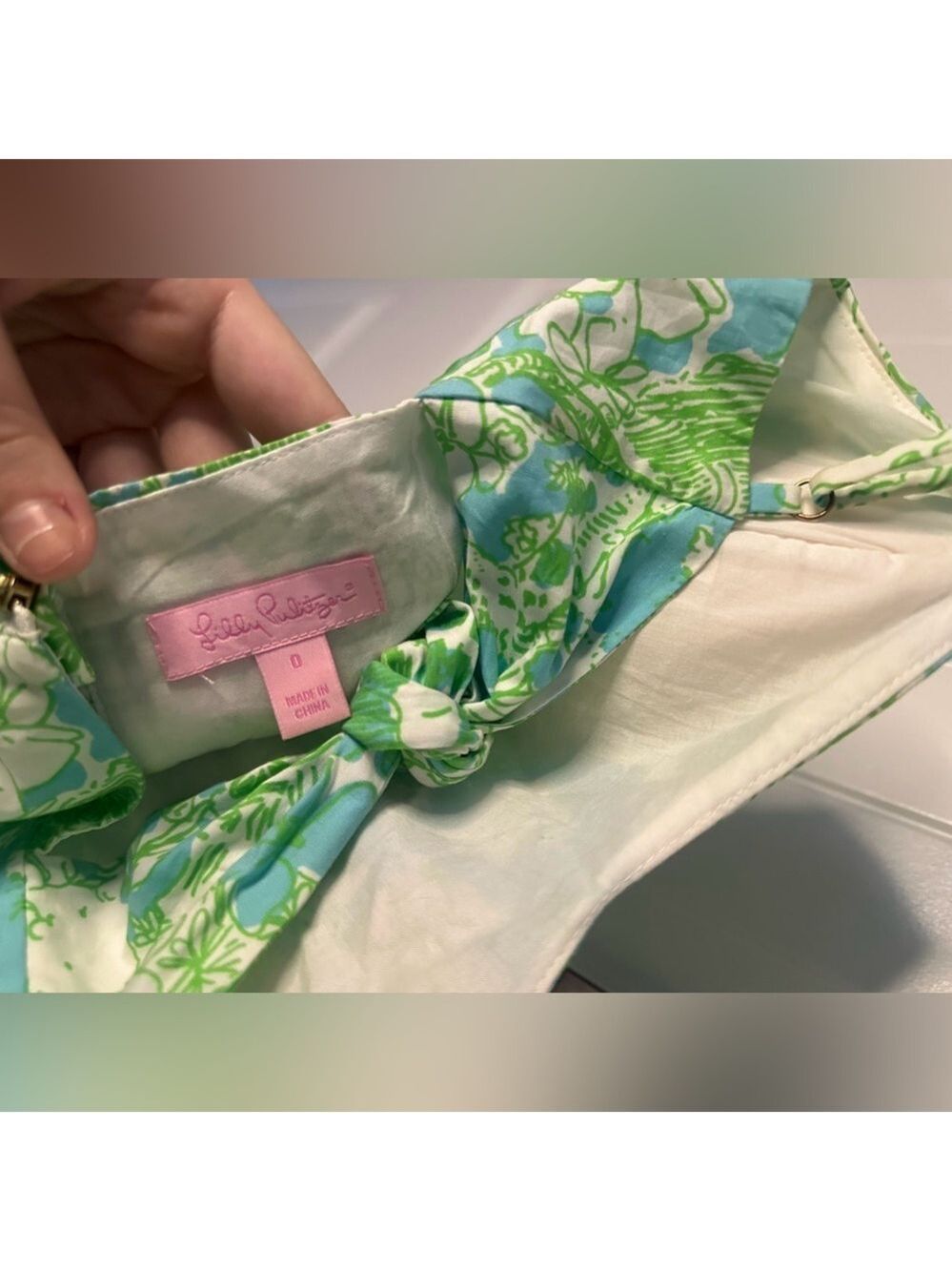 Lily Pulitzer McCallum Floral mini dress green/blue size 0. EUC - Picture 5 of 7